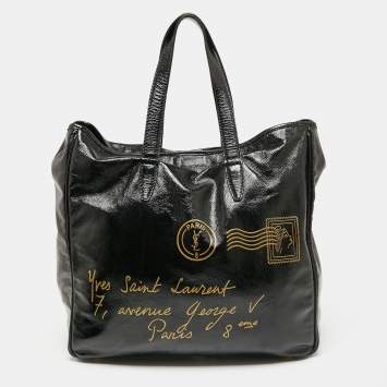 Pre Owned Yves Saint Laurent Black Leather Tote