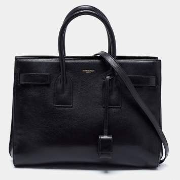 Pre Owned Saint Laurent Black Leather Small Classic Sac De Jour Tote