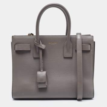 Pre Owned Saint Laurent Grey Leather Baby Classic Sac De Jour Tote