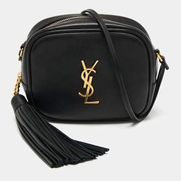 Pre Owned Saint Laurent Black Leather Mini Blogger Crossbody Bag