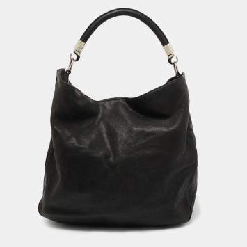 Pre Owned Saint Laurent Black Leather Roady Hobo