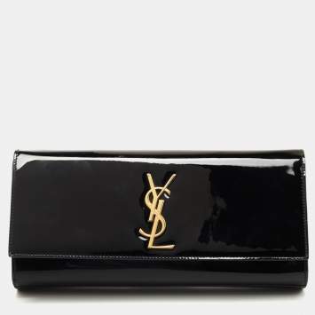 Saint Laurent Black Patent Leather Kate Clutch