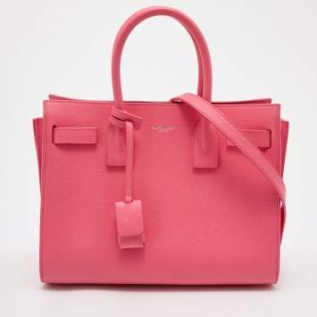 Saint Laurent Pink Leather Baby Classic Sac De Jour Tote