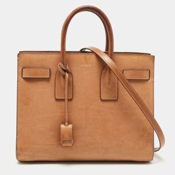 Pre Owned Saint Laurent Tan Leather Small Classic Sac De Jour Tote