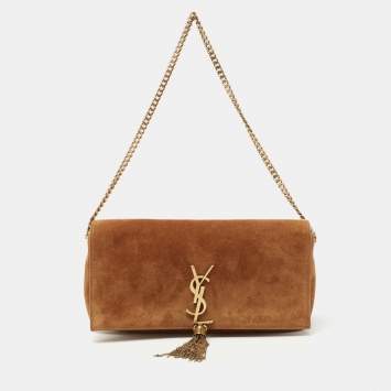 Pre Owned Saint Laurent Tan Suede Kate Tassel Crossbody Bag