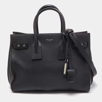 Pre Owned Saint Laurent Black Leather Small Classic Sac De Jour Tote