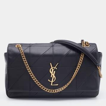 Pre Owned Saint Laurent Black Patchwork Leather Jamie Shoulder Bag