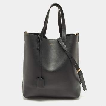 Pre Owned Saint Laurent Black Leather Toy Shopper Tote
