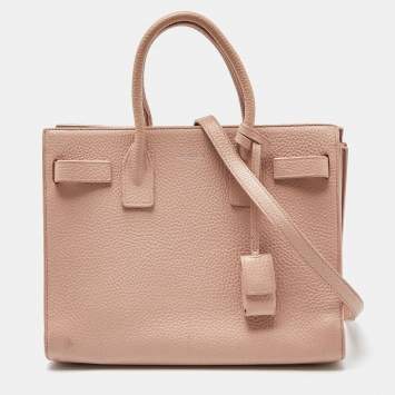 Pre Owned Saint Laurent Pink Leather Baby Classic Sac De Jour Tote