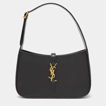 Pre Owned Saint Laurent Black Leather LE 5 À 7 Shoulder Bag