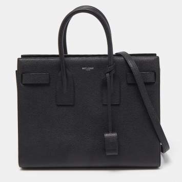 Pre Owned Saint Laurent Black Grain Leather Small Classic Sac De Jour Tote
