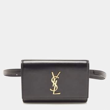 Saint Laurent Black Leather Kate Belt Bag