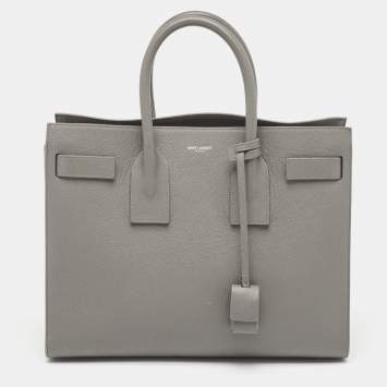 Saint Laurent Grey Leather Small Classic Sac De Jour Tote
