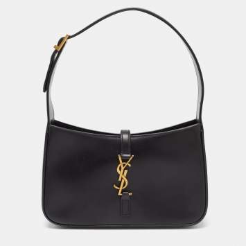 Pre Owned Saint Laurent Black Leather LE 5 À 7 Shoulder Bag