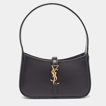 Pre Owned Saint Laurent Black Leather Mini LE 5 À 7 Shoulder Bag