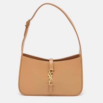 Pre Owned Saint Laurent Brown Leather Le 5 À 7 Hobo