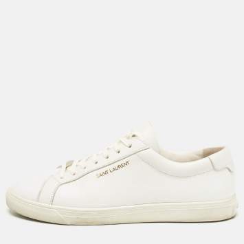 Pre Owned Saint Laurent White Leather Court Classic Sneakers Size 39