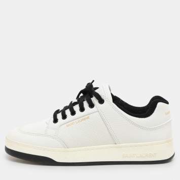 Pre Owned Saint Laurent White Leather Low Top Sneakers Size 40