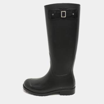 Saint Laurent Black Rubber Wellington Rain Boots Size 36