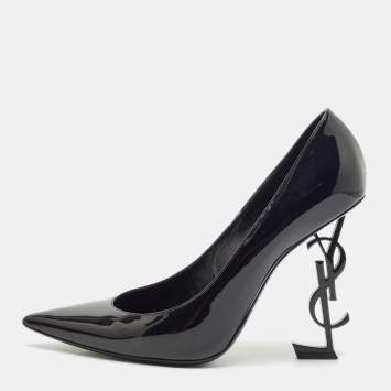 Saint Laurent Black Patent Leather Opyum Pumps Size 41