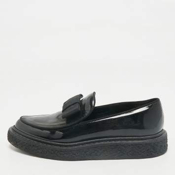 Saint Laurent Black Patent Leather Penny Loafers Size 35.5