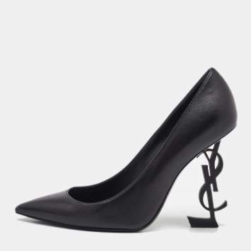 Pre Owned Saint Laurent Black Patent Leather Opyum Pumps Size 38.5