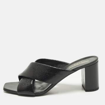 Pre Owned Saint Laurent Loulou Size 41 Black Leather Sandals