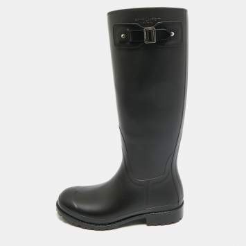Pre Owned Saint Laurent Wellington Size 37 Black Rubber Rain Boots