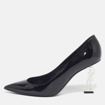 Pre Owned Saint Laurent Opyum Size 38 Black Patent Leather Pumps