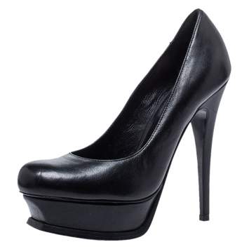 Saint Laurent Black Leather Tribute Pumps Size 36