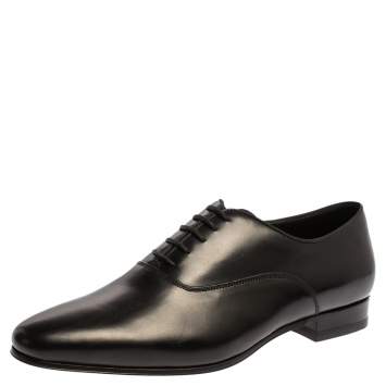 Pre Owned Saint Laurent Paris Black Leather Derby Size 37.5