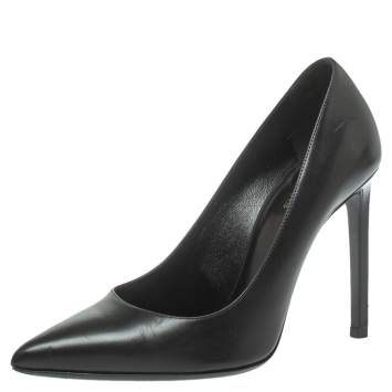 Pre Owned Saint Laurent Paris Black Leather Anja Pumps Size 37