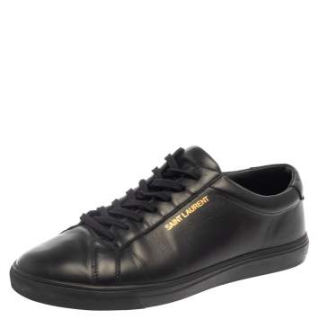 مملوكة مسبقًا Saint Laurent Black Leather Andy Low Top Sneakers Size 41
