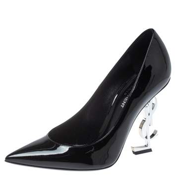 Pre Owned Saint Laurent Paris Black Patent Leather Opyum Pumps Size 38