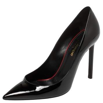 Pre Owned Saint Laurent  Black Patent Leather Anja Pumps Size 37