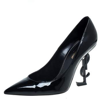 Pre Owned Saint Laurent Black Patent Leather Opyum Pumps Size 40