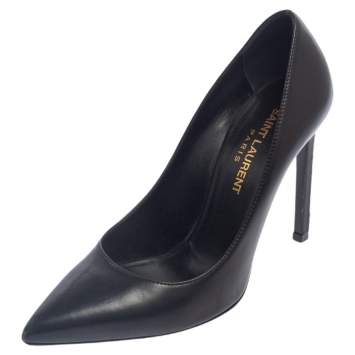 Pre Owned Saint Laurent Paris Black Leather Anja Pumps Size 35