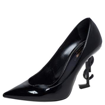 Pre Owned Saint Laurent Black Patent Leather Opyum Pumps Size 40