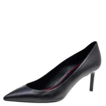 Pre Owned Saint Laurent Black Leather Anja Pointed Toe Pumps Size 38.5
