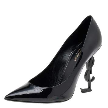 Pre Owned Saint Laurent Black Patent Leather Opyum Pointed Toe Pumps Size 41.5