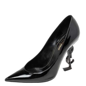 Pre Owned Saint Laurent Black Patent Leather Opyum Pumps Size 39