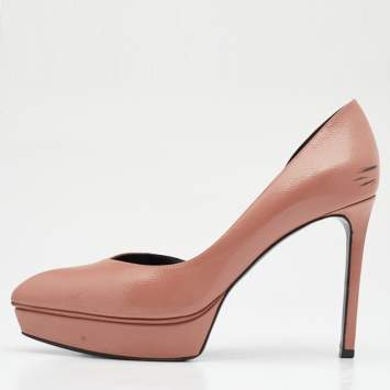 Pre Owned Saint Laurent Beige Leather D'orsay Pumps Size 38