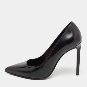 Pre Owned Saint Laurent Black Patent Leather Classic Pointed Toe Pumps Size 36