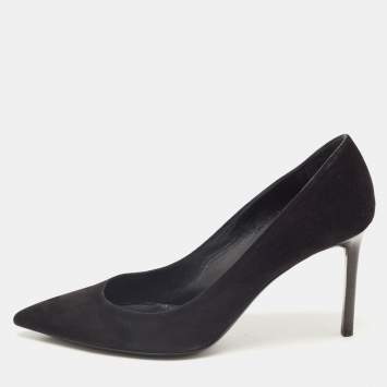 Pre Owned Saint Laurent Black Suede Anja Pumps Size 38.5