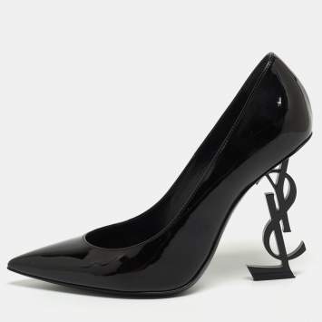 مملوكة مسبقًا Saint Laurent Black Patent Opyum Pointed Pumps Size 36.5