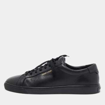 Pre Owned Saint Laurent Paris Black Leather Andy Low Top Sneakers Size 44