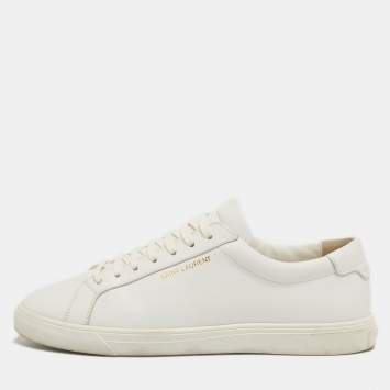 Pre Owned Saint Laurent White Leather Andy Low Top Sneakers Size 39