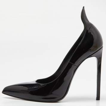 Pre Owned Saint Laurent Black Patent Leather Thorn Pumps Size 41.5 