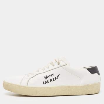 Pre Owned Saint Laurent White Leather Court Classic SL/06 Sneakers Size 39