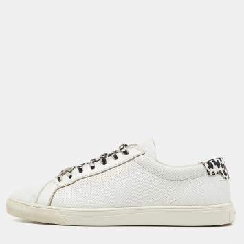 Pre Owned Saint Laurent White Leather Andy Lace Up Sneakers Size 39